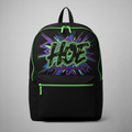 H.O.E Book Bag - Purple with Green Outline