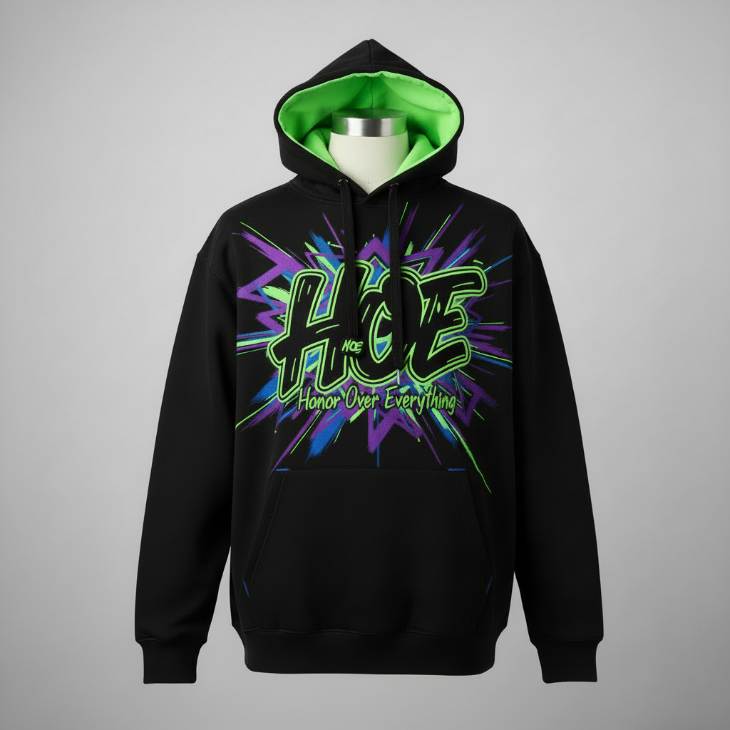 H.O.E Hoodie - Honor Over Everything Outline